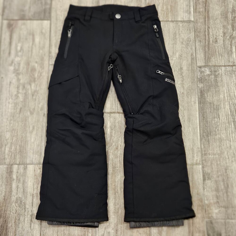 Boulder Gear Snow Pants Youth Size S Bolt Black Ski Snowboard Extend Cuffs Tech‎